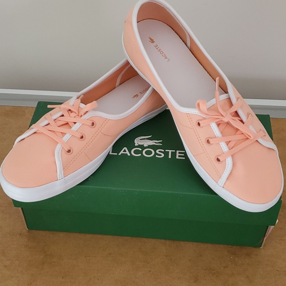 NIB Peach/Coral Canvas sneakers.